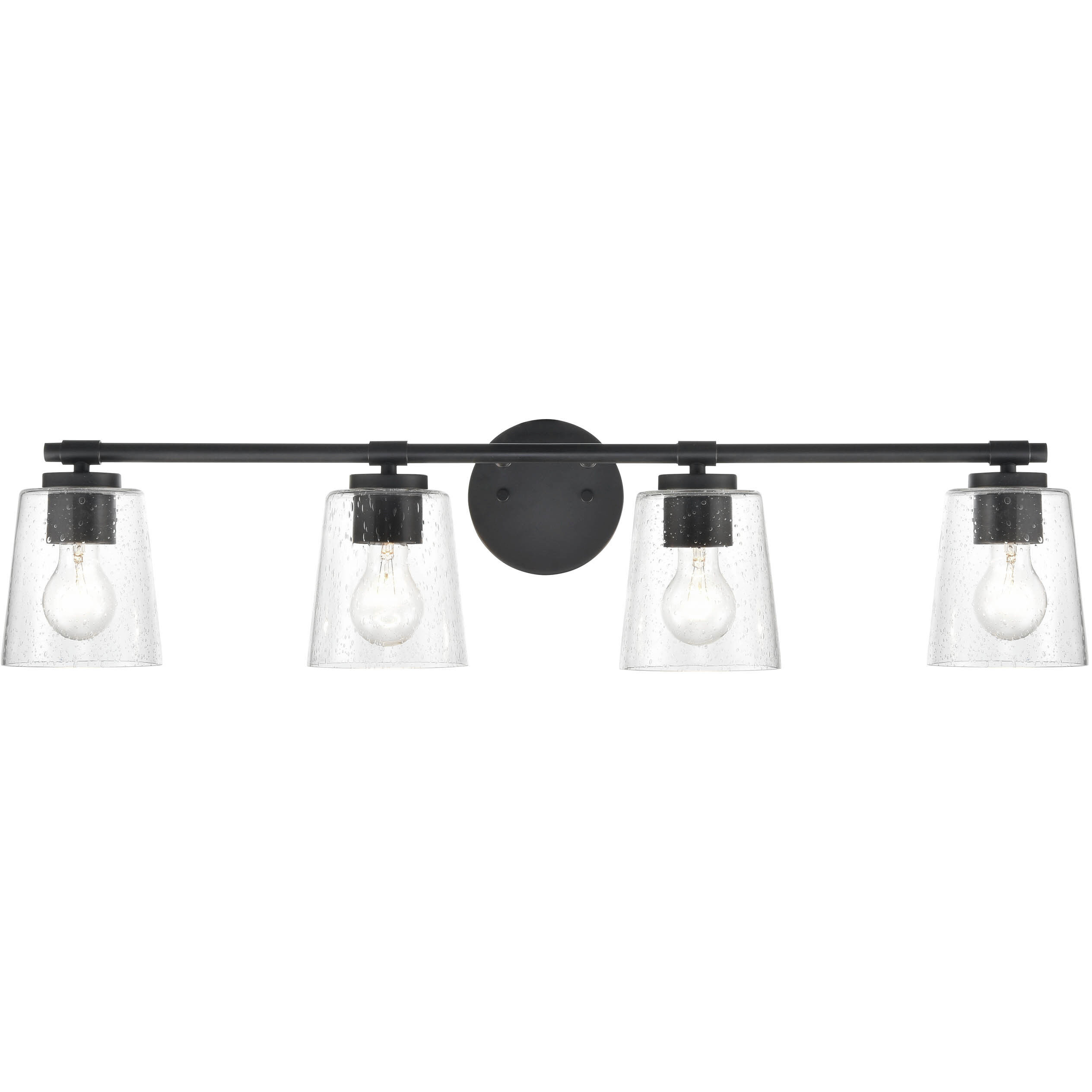 None 4 Light 34 inch Matte Black Bathroom Vanity Light Wall Light